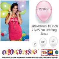 100 Qualitätsballons Rosa Ø25cm 10inch Umf.75/85cm