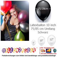 100 Qualitätsballons Schwarz Ø25cm 10inch Umf.75/85cm