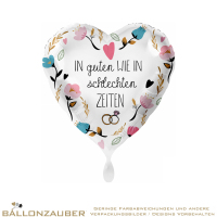 Folienballon Herz In guten wie in schlechten Zeiten Bunt Satin 45cm = 18inch