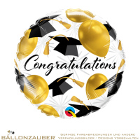 Folienballon Rund Congratulations Bunt Metallic 45cm = 18inch