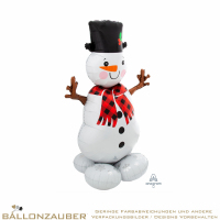 Folienballon AirLoonz Schneemann Weiß 145cm = 57inch für Luftfüllung