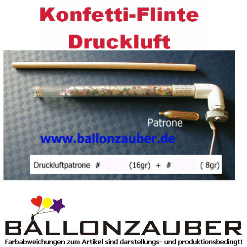 Druckluft-Patrone 8gr CO2 für Konfettikanone Typ Kabuki 45cm