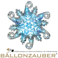 Folienballon Schneeflocke Kristalle silber blau dazzler 92cm = 36inch