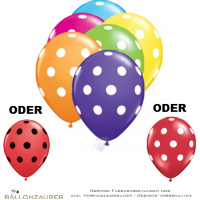 Latexballon Rund Big Polka Dots diverse Farben Ø30cm = 11inch Umf. 105cm