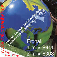 Spielball Erdball 1 Meter Globus Kontinente bunt Indoor / Outdoor extrem belastbar