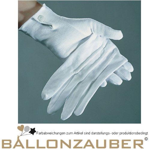 Herrenhandschuhe weiß mit Druckknopf Kostüm, Verkleidung, Anzug