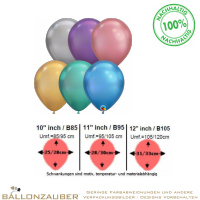 Latexballon Rund Alle Farben frei wählbar Chrome Ø30cm = 11inch Umf. 95cm