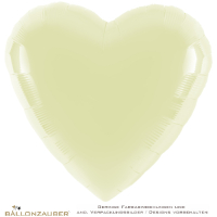 Folienballon Herz elfenbein metallic 91cm = 36inch