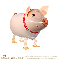 Folienballon Airwalker Schwein bunt 56cm = 22inch