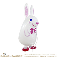 Folienballon Airwalker Tier Hase weiss 60cm = 24inch