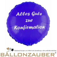 Folienballon Rund Alles Gute zur Konfirmation lila 45cm = 18inch Ballon
