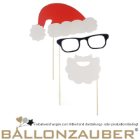 Foto Requisiten Photoprops mit Nikolausmütze Brille Nikolausbart Weihnachten