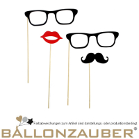 Foto Requisiten Photoprops mit Brille, Bart, Mund - Mann und Frau Show Kostüm Party Foto Accessoires Schnäuzer Props Photobooth Requisite Moustache