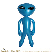 Aufblasartikel Alien Außerirdischer blau 85cm