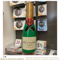 Aufblasartikel Flasche Sektflasche grün 71cm
