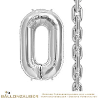 Folienballon Kettenglied Decolink Silber Metallic 86cm = 34inch