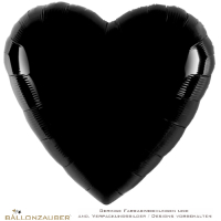 Folienballon Herz schwarz metallic 45cm = 18inch Hochzeit Geburtstag
