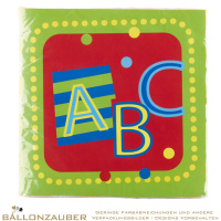 Servietten quadratisch ABC Buchstaben Bunt 20er Set