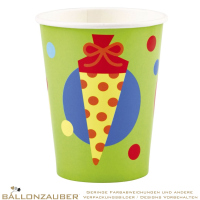 Pappbecher Schultüte bunt Partygeschirr zum Schulanfang