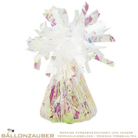 Ballongewicht Kegel Folienfransen irisierend 170 gr. für Folien- u. Latexballons