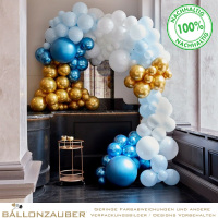 Ballongirlandenset Ballonkette organisch Chrome Blau individuell selbst gestalten