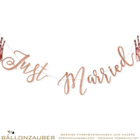 Girlande 150cm Just Married mit Tassels Glitter rosegold zum Aufhängen