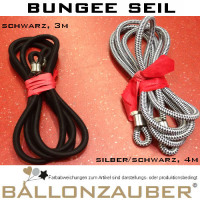 Bungee-Seil f. Bungee-Run 4m Weiss/Schwarz Hüpfburg Event Elastikseil Gummiseil