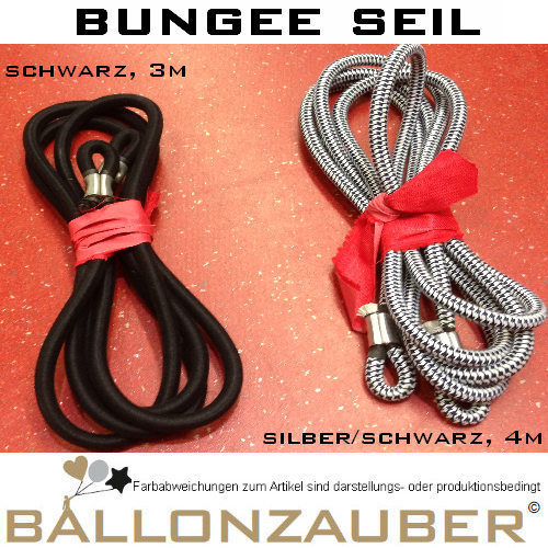 Bungee-Seil f. Bungee-Run 4m Weiss/Schwarz Hüpfburg Event Elastikseil  Gummiseil präsentiert von Ballonzauber - Werbung, Dekoration und Logistik