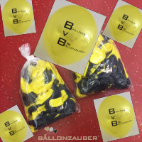 50 Latexballons Rund B v B = Ballons von Ballonzauber schwarz gelb oder bunt sortiert Ø30cm = 11inch Umf. 95cm