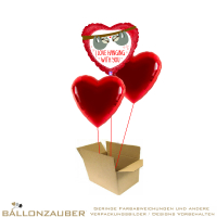 Folienballon Bouquet I love hanging with you Rot Ballongruß