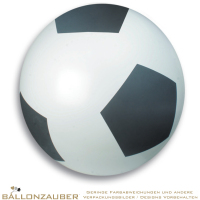 Latexballon Rund Fussballrauten Riesenballon schwarz/weiß Ø80cm Umf. 225cm 32inch