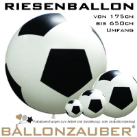 Latexballon Rund Fussballrauten Riesenballon schwarz weiß Ø165cm Umf. 450cm 65inch