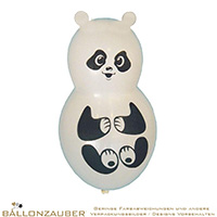Latexballon Figurenballon Bär Pandabär weiss = 27inch Länge 70cm