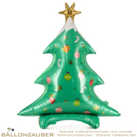 Folienballon StandUp Balloon Tannenbaum Weihnachten Bunt Metallic 94cm = 37inch für Luftfüllung