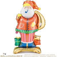 Folienballon StandUp Balloon Weihnachtsmann Weihnachten Bunt Metallic 94cm = 37inch für Luftfüllung