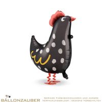 Folienballon Airwalker Tier Henne schwarz 60cm = 24inch
