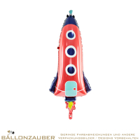 Folienballon Rakete Bunt Metallic 115cm = 45inch
