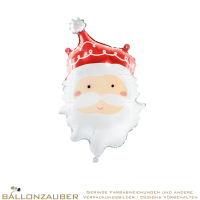 Folienballon Kopf Santa Claus Bunt Metallic 60cm = 24inch