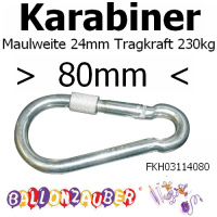 Karabiner-Haken schraubbar 80mm 230kg Tragkraft Deko