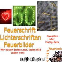 Feuerschrift Lichterschrift Herz f. Bausatz 120/80cm