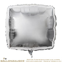 Folienballon Quader Kissen indiv. Druckmotiv möglich silber metallic 45cm = 18inch