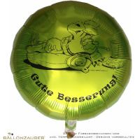Folienballon Rund Gute Besserung lime green 45cm = 18inch
