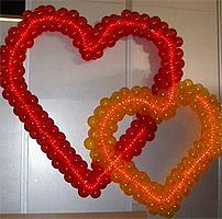 Ballonrahmen Herz (ohne Ballons) L = 175cm alu/silber