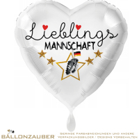Folienballon Herz Lieblingsmannschaft bunt 45cm = 18inch Ballon Luftballon