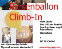 Latexballon Einsteigeballon Climb In Klar Transparent Ø160cm Umf. 450cm