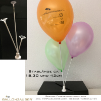 Ballonfontäne Magnethalter mit 3 Stäben Ballonstab Magnetfuß weiß