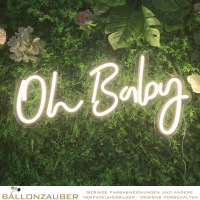 Neon Schild zur MIETE Oh Baby warmwei fr Baby Shower