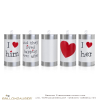 5 Dosen Wedding Cans Dose diverse Motive silber rot weiß Autodekoration