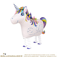 Folienballon Airwalker Einhorn bunt metallic 63cm = 25inch