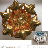 Folienballon Cluster Stern gold silber metallic 40cm = 6 x 7inch Ballon Luftballon